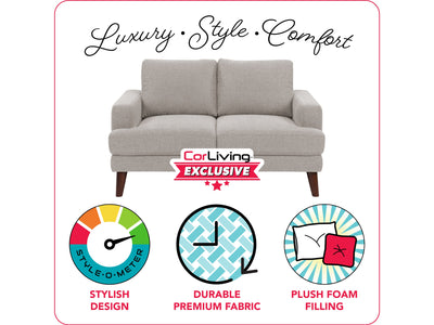 light grey Modern Loveseat Paris Collection infographic by CorLiving#color_light-grey