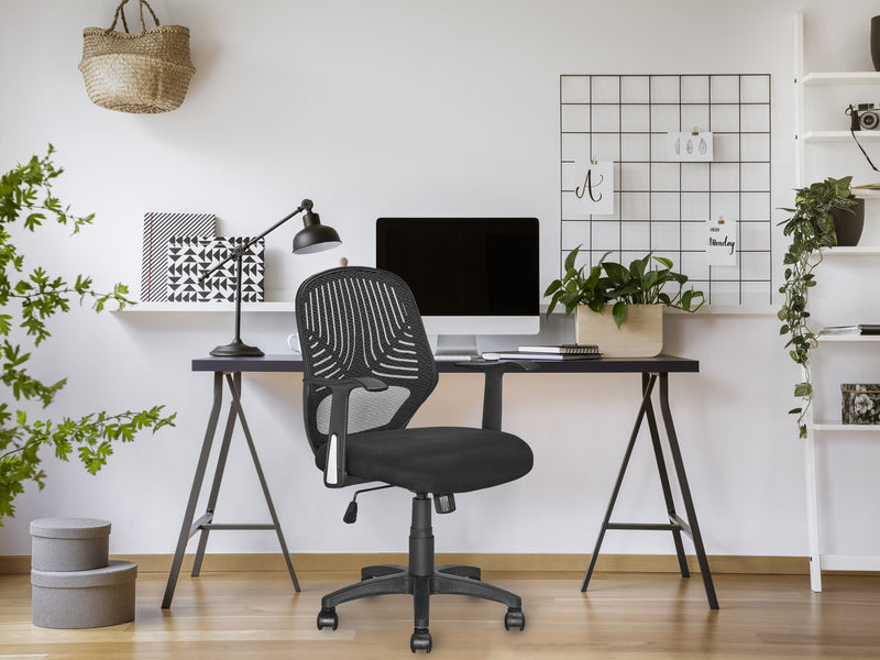 black Mesh Office Chair Avery Collection lifestyle scene by CorLiving