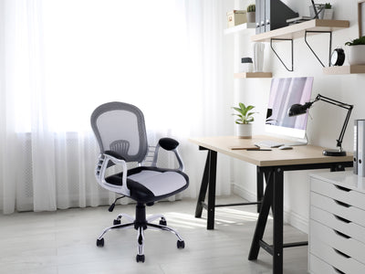 grey Mesh Office Chair Quinn Collection lifestyle scene by CorLiving#color_grey