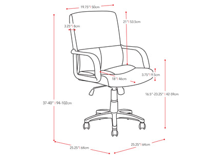 Gray upholstered office chair with a high backrest, tufted detailing, and wooden legs. The chair features a comfortable padded seat and back, perfect for home office or workspace settings.