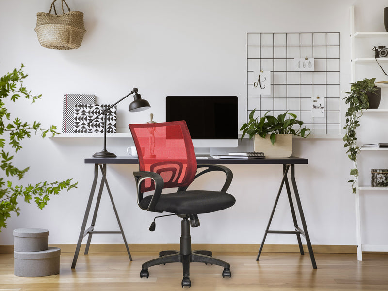 red Mesh Back Office Chair Jaxon Collection lifestyle scene by CorLiving
