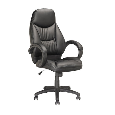 black Office Chair with Lumbar Support Erin Collection product image by CorLiving#color_black
