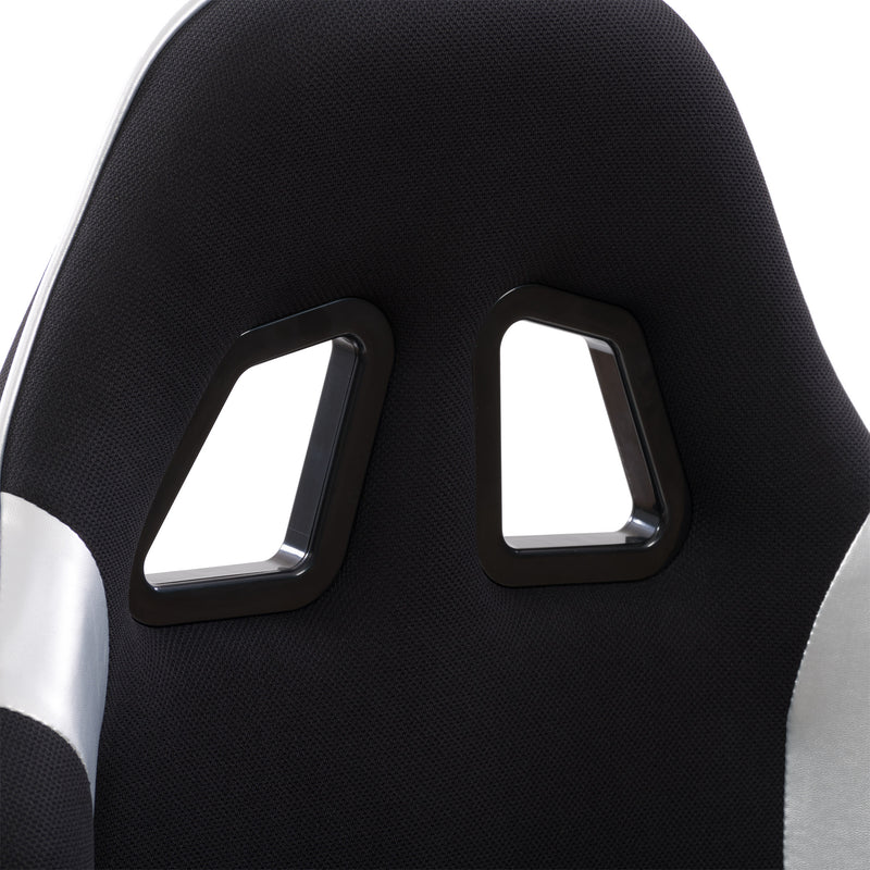 black and silver Ergonomic Gaming Chair Workspace Collection detail image by CorLiving