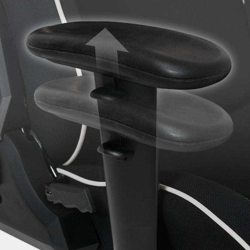 black and silver Ergonomic Gaming Chair Workspace Collection detail image by CorLiving