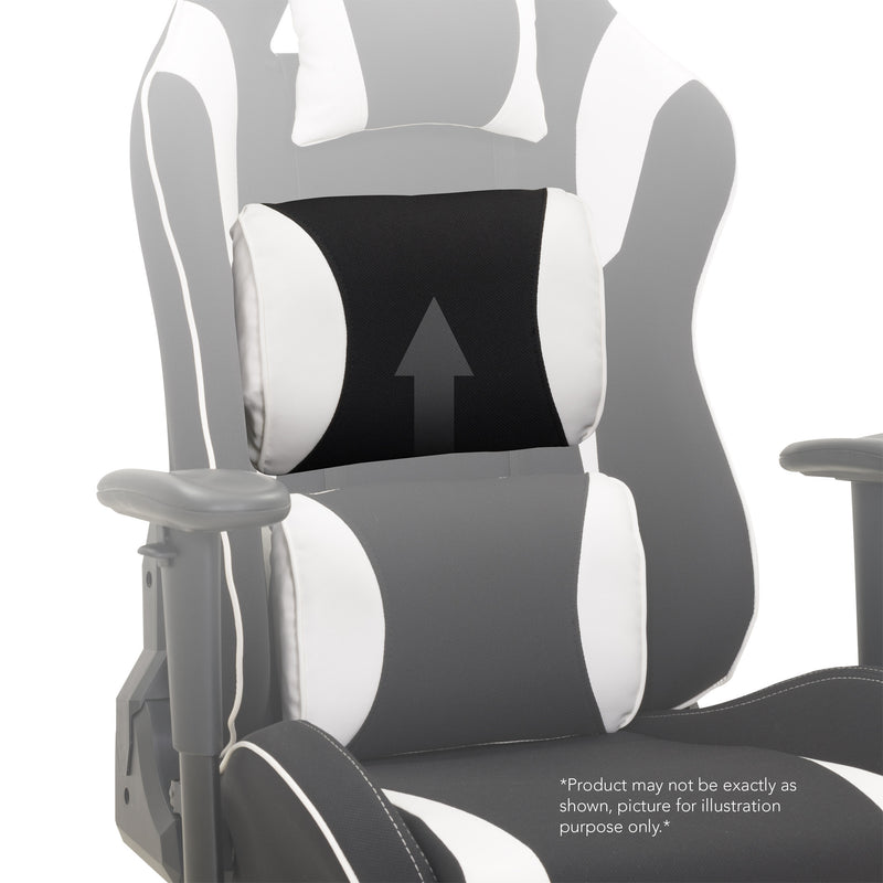 black and silver Ergonomic Gaming Chair Workspace Collection detail image by CorLiving