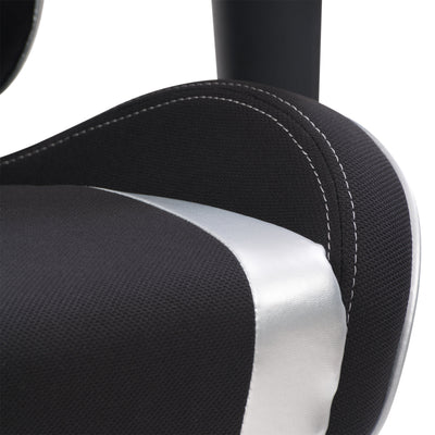 black and silver Ergonomic Gaming Chair Workspace Collection detail image by CorLiving#color_black-and-silver