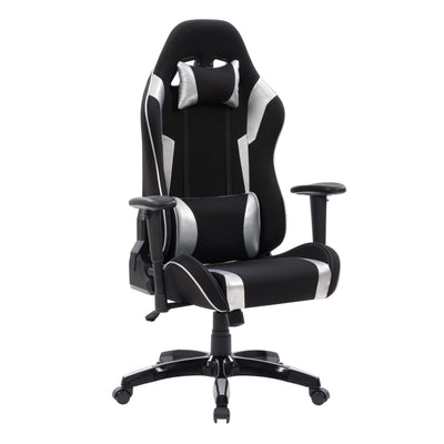 black and silver Ergonomic Gaming Chair Workspace Collection product image by CorLiving#color_black-and-silver