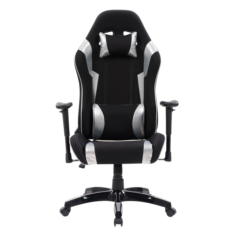 black and silver Ergonomic Gaming Chair Workspace Collection product image by CorLiving