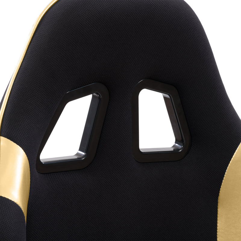 black and gold Ergonomic Gaming Chair Workspace Collection detail image by CorLiving