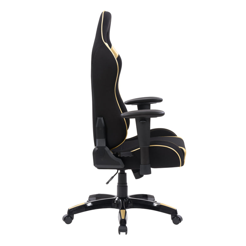 black and gold Ergonomic Gaming Chair Workspace Collection product image by CorLiving