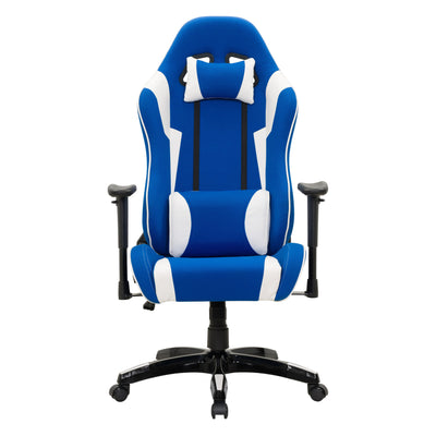 blue and white Ergonomic Gaming Chair Workspace Collection product image by CorLiving#color_blue-and-white