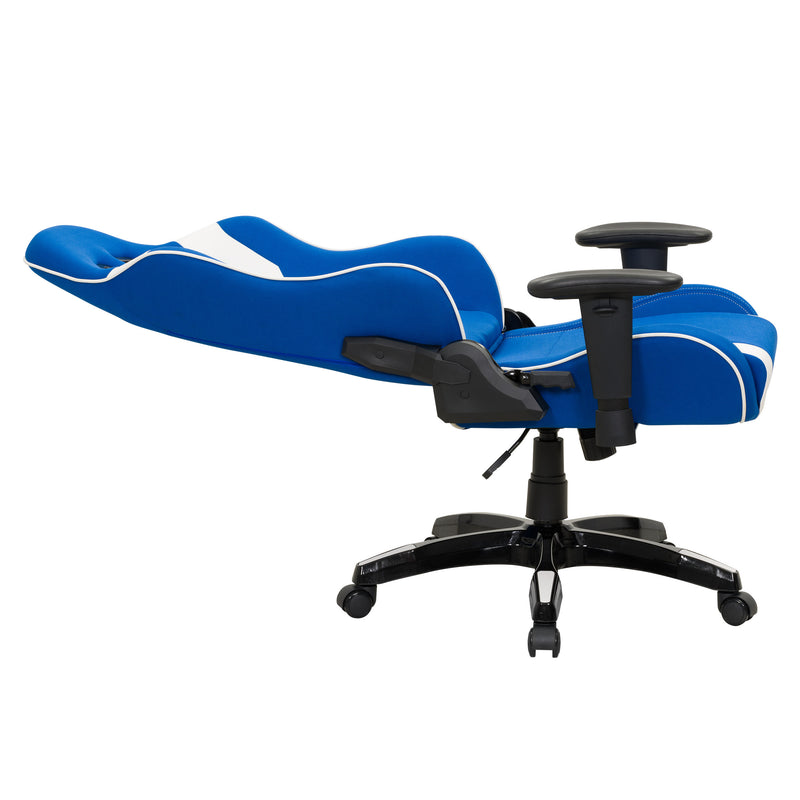 blue and white Ergonomic Gaming Chair Workspace Collection product image by CorLiving