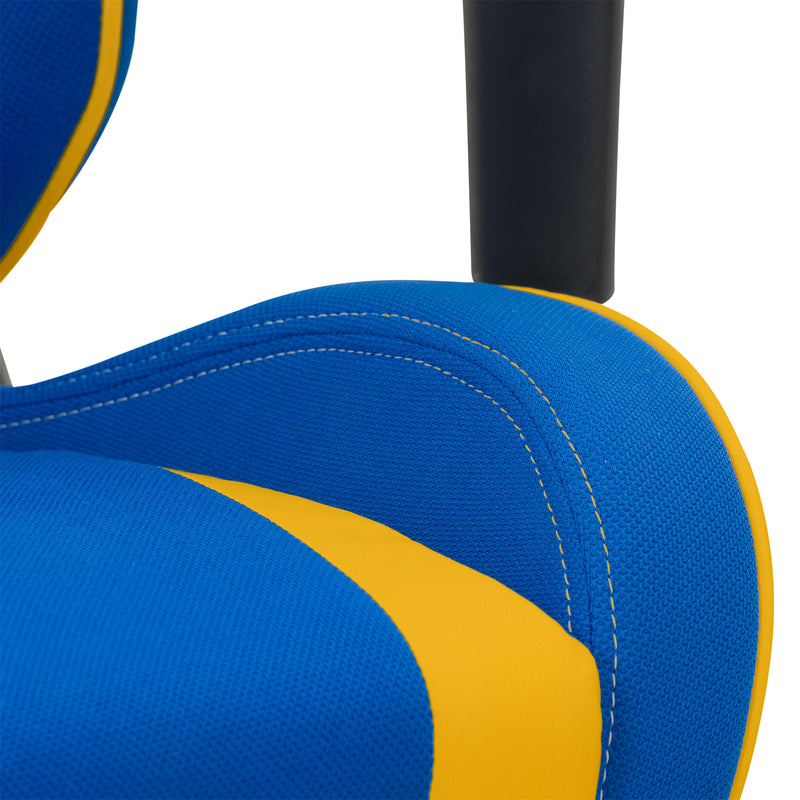 blue and yellow Ergonomic Gaming Chair Workspace Collection detail image by CorLiving