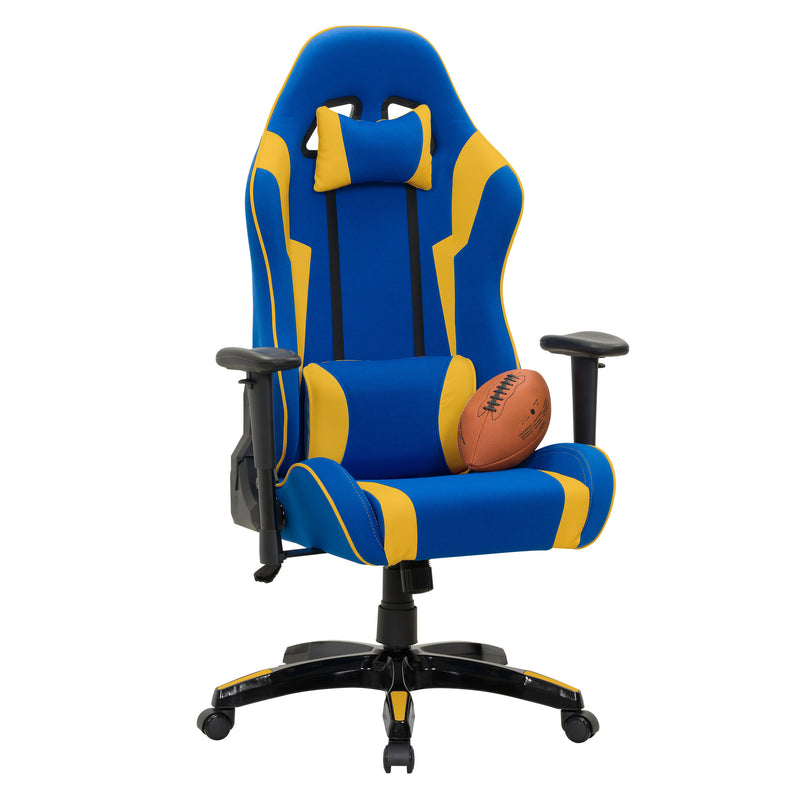 blue and yellow Ergonomic Gaming Chair Workspace Collection detail image by CorLiving