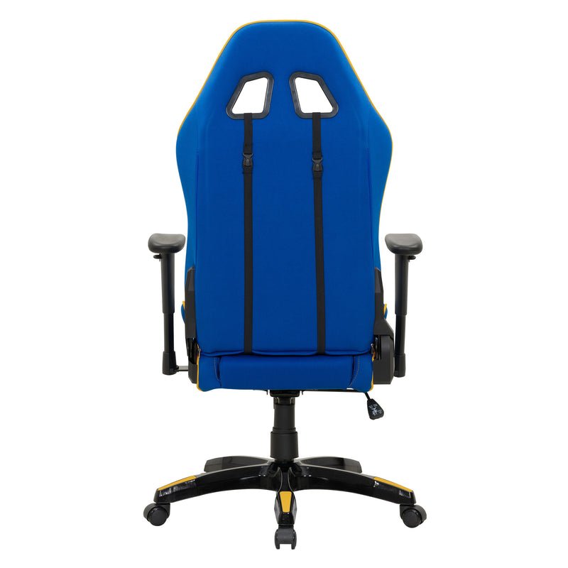 blue and yellow Ergonomic Gaming Chair Workspace Collection product image by CorLiving