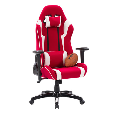 red and white Ergonomic Gaming Chair Workspace Collection detail image by CorLiving#color_red-and-white