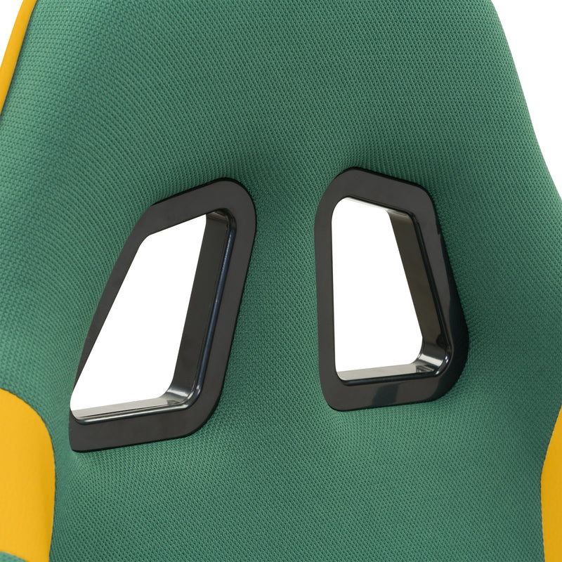 green and yellow Ergonomic Gaming Chair Workspace Collection detail image by CorLiving