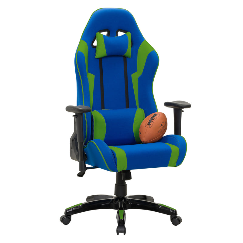 blue and green Ergonomic Gaming Chair Workspace Collection detail image by CorLiving