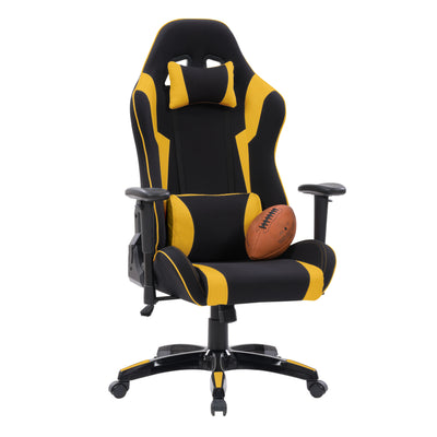 black and yellow Ergonomic Gaming Chair Workspace Collection detail image by CorLiving#color_black-and-yellow