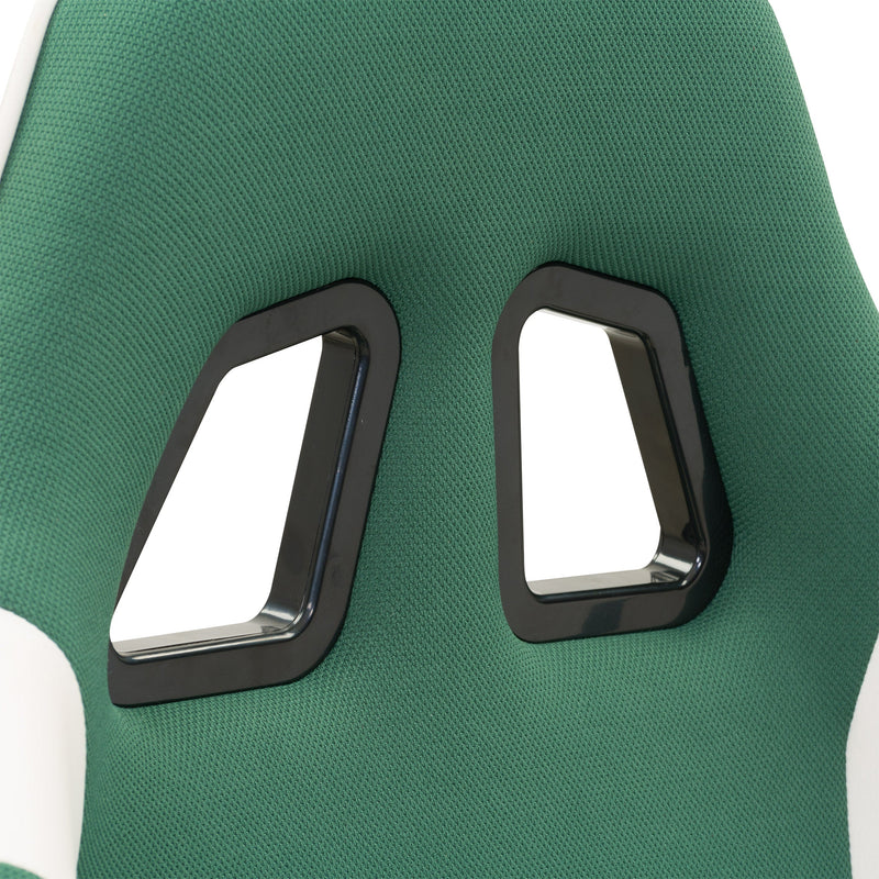 green and white Ergonomic Gaming Chair Workspace Collection detail image by CorLiving