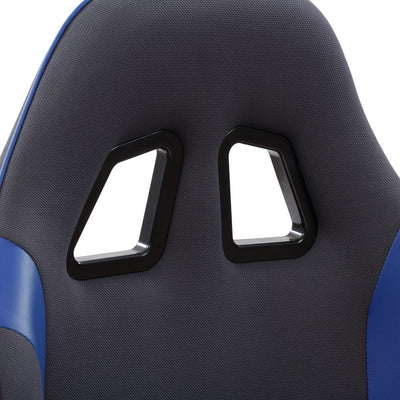 grey and blue Ergonomic Gaming Chair Workspace Collection detail image by CorLiving#color_grey-and-blue