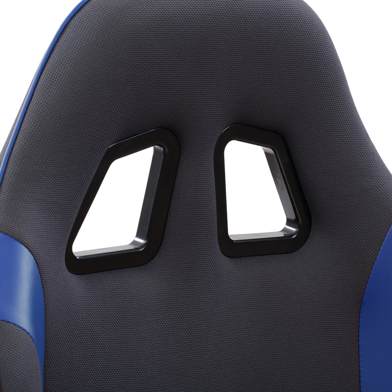 grey and blue Ergonomic Gaming Chair Workspace Collection detail image by CorLiving