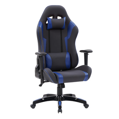 grey and blue Ergonomic Gaming Chair Workspace Collection product image by CorLiving#color_grey-and-blue