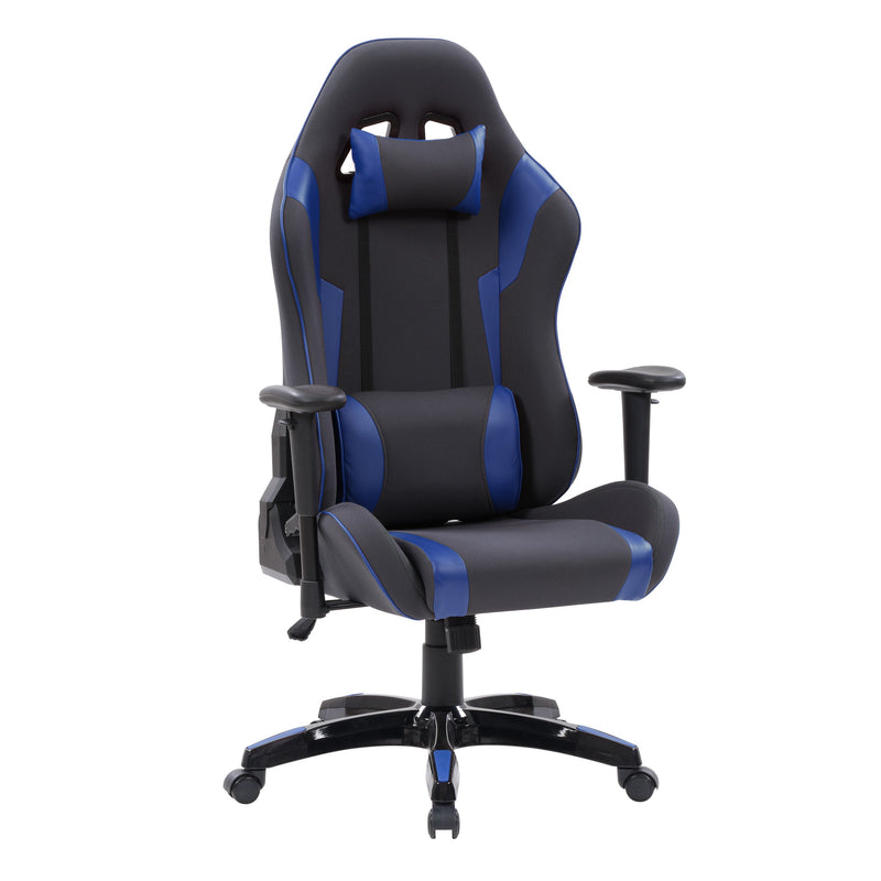 grey and blue Ergonomic Gaming Chair Workspace Collection product image by CorLiving