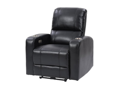 black Power Recliner with Cup Holder Ophelia Collection product image by CorLiving#color_black