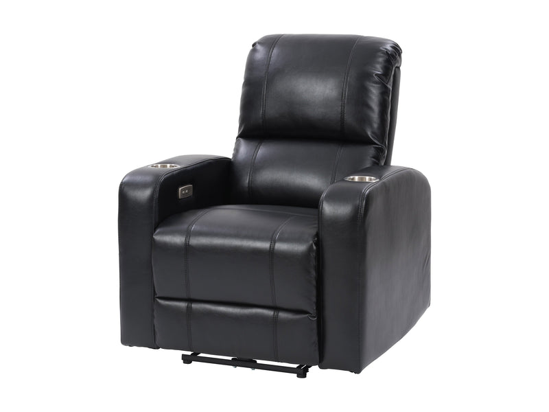 black Power Recliner with Cup Holder Ophelia Collection product image by CorLiving