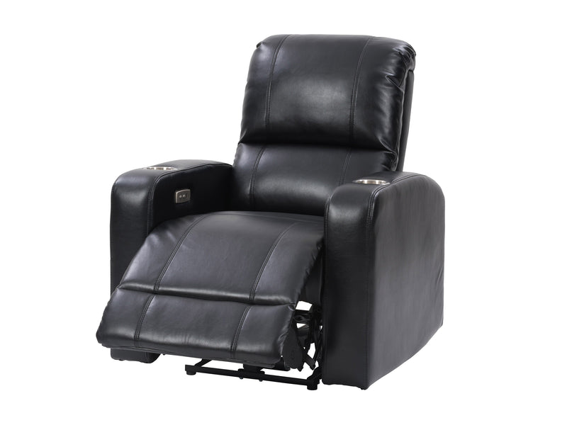 black Power Recliner with Cup Holder Ophelia Collection product image by CorLiving