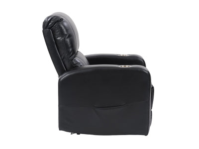 black Power Recliner with Cup Holder Ophelia Collection product image by CorLiving#color_black