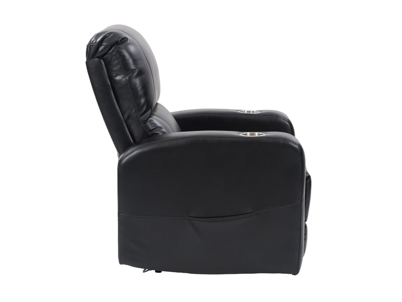 black Power Recliner with Cup Holder Ophelia Collection product image by CorLiving