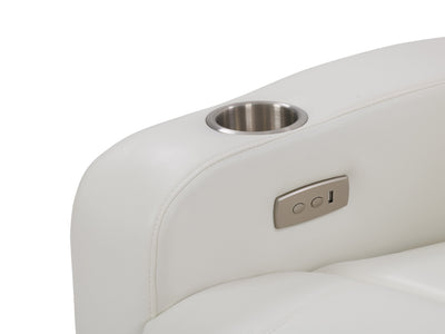 white Power Recliner with Cup Holder Ophelia Collection detail image by CorLiving#color_white