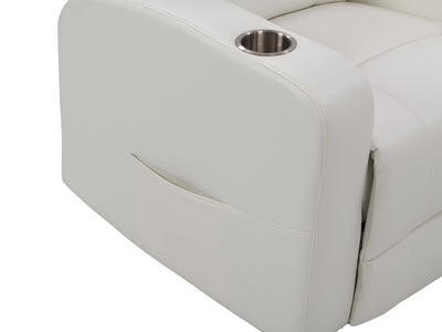 white Power Recliner with Cup Holder Ophelia Collection detail image by CorLiving#color_white