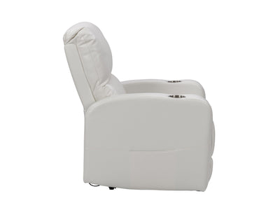 white Power Recliner with Cup Holder Ophelia Collection product image by CorLiving#color_white