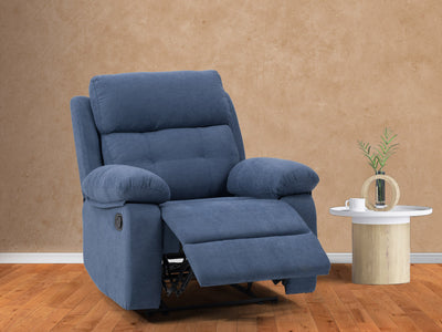 blue Extra Wide Recliner Oren Collection lifestyle scene by CorLiving#color_blue