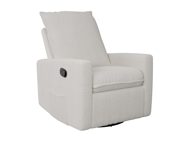 Boucle Glider Recliner Chair product image angle view 