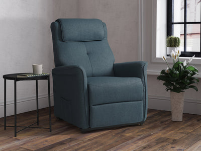 blue Power Lift Recliner Ashley Collection lifestyle scene by CorLiving#color_blue
