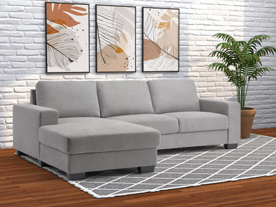 light grey Wide Sectional Couch, Right Facing Lyon collection lifestyle scene by CorLiving#color_light-grey