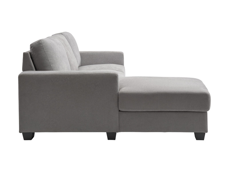 light grey Wide Sectional Couch, Right Facing Lyon collection product image by CorLiving