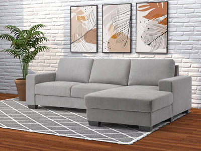 light grey Wide Sectional Couch, Left Facing Lyon collection lifestyle scene by CorLiving#color_light-grey