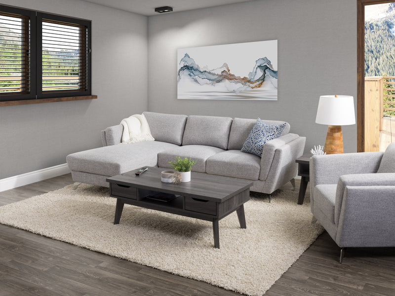 light grey L Shaped Sofa, Left Facing Lansing Collection lifestyle scene by CorLiving