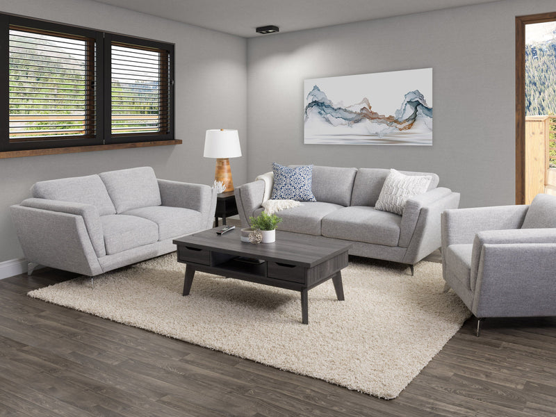 light grey 2 Seat Sofa Loveseat Lansing Collection lifestyle scene by CorLiving