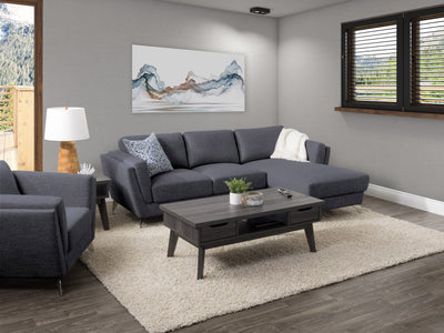 deep blue L Shaped Sofa, Right Facing Lansing Collection lifestyle scene by CorLiving#color_lansing-deep-blue
