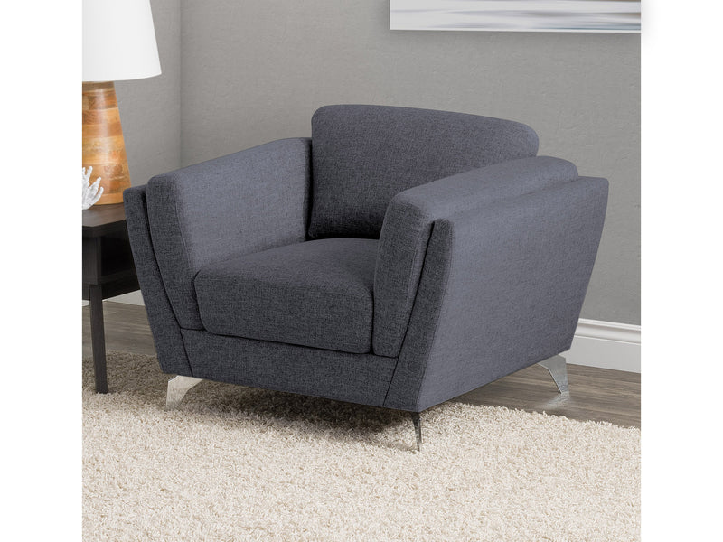 deep blue Upholstered Armchair Lansing Collection lifestyle scene by CorLiving