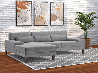 grey Modern Sectional Sofa, Right Facing Ava collection lifestyle scene by CorLiving#color_grey