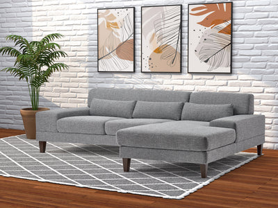 grey Modern Sectional Sofa, Left Facing Ava collection lifestyle scene by CorLiving#color_grey