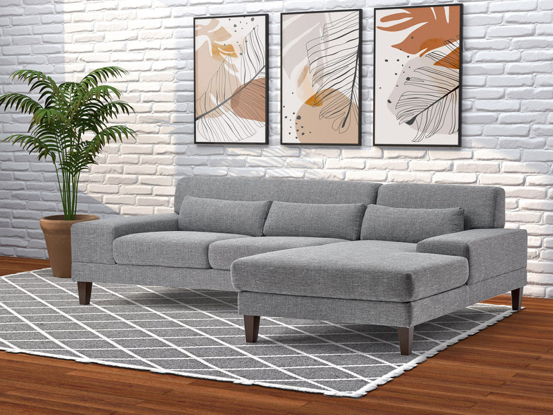 grey Modern Sectional Sofa, Left Facing Ava collection lifestyle scene by CorLiving