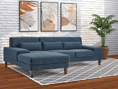 blue Modern Sectional Sofa, Right Facing Ava collection lifestyle scene by CorLiving#color_blue
